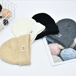 Winter Custom Logo Fashion Fitted Knitting Embroidery Hat for Kids Children Beanie Hat for Girls