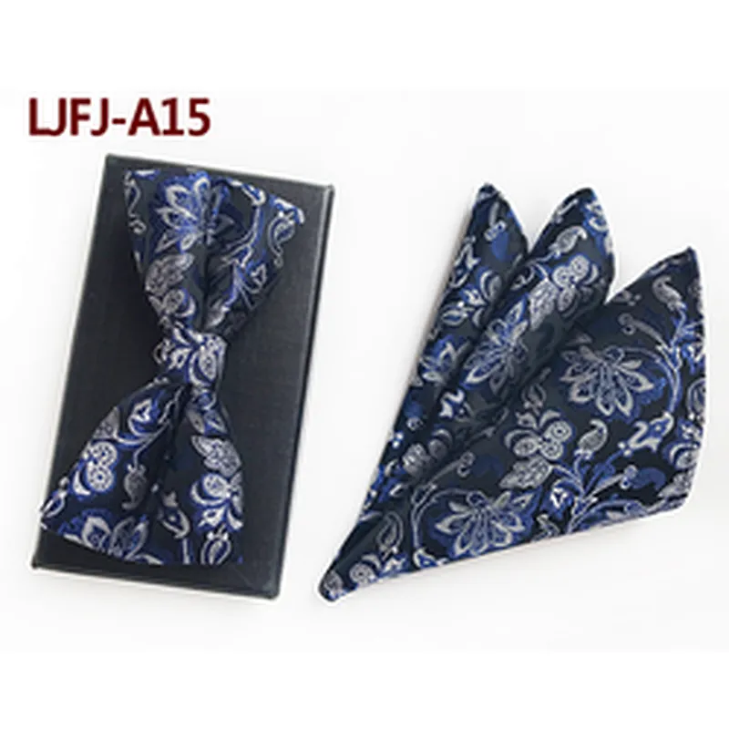 Paisley Mens Bow Ties and Hanky Sets Fashion Red Men Bow Tie Sets Handkerchief Set Custom Pocket Squares for Men