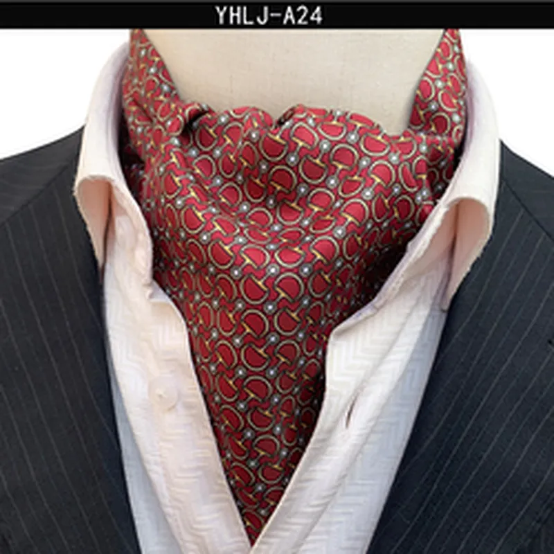 Classic Floral Folard Mens Ascot Casual Paisley Cravate Homme Jacquard Woven Ties For Men Italian