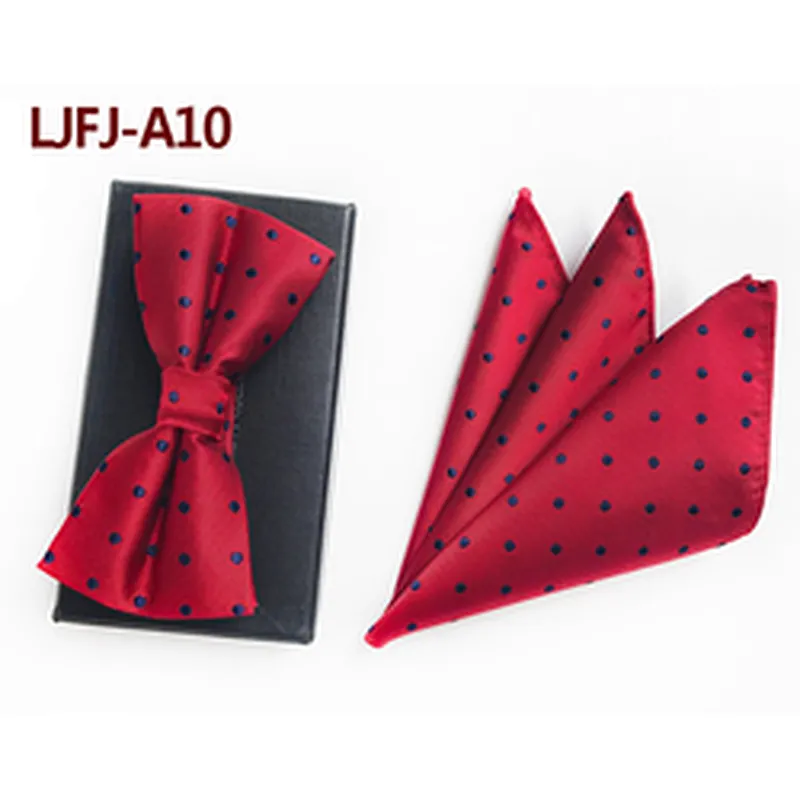 Paisley Mens Bow Ties and Hanky Sets Fashion Red Men Bow Tie Sets Handkerchief Set Custom Pocket Squares for Men