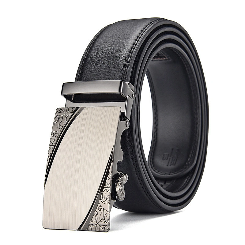 Wholesale Business Casual Adjustable Automatic Buckle Two-layer Cowhide Genuine Leather Belt for Men