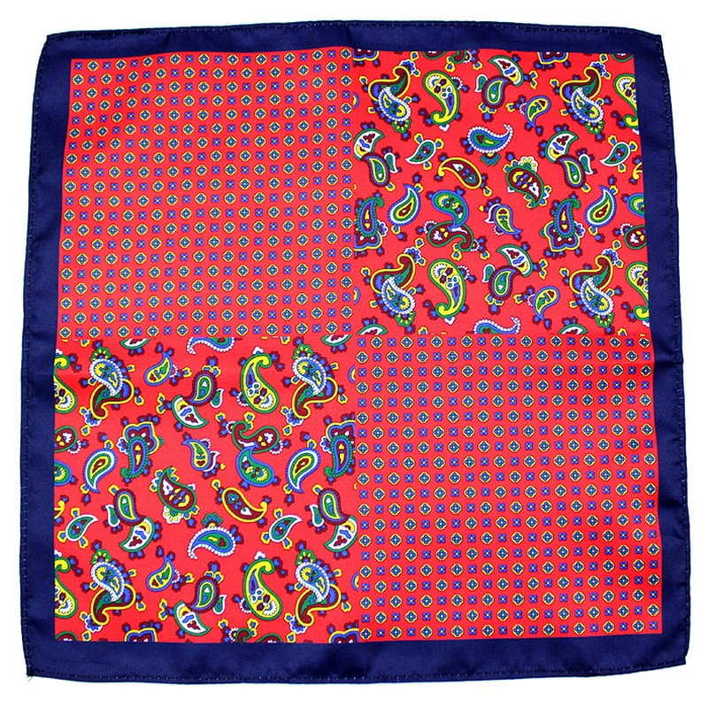 Men's polyester Printed Handkerchief pocket square for men