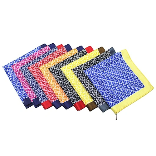 Factory Pocket Square Silk Baby Handkerchief Cotton Men Plain Hanky With Box 100% Silk Custom Printed Logo