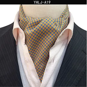 Casual Grid Folard Mens Ascot Jacquard Woven Ties For Men Italian Classic Paisley Cravate Homme