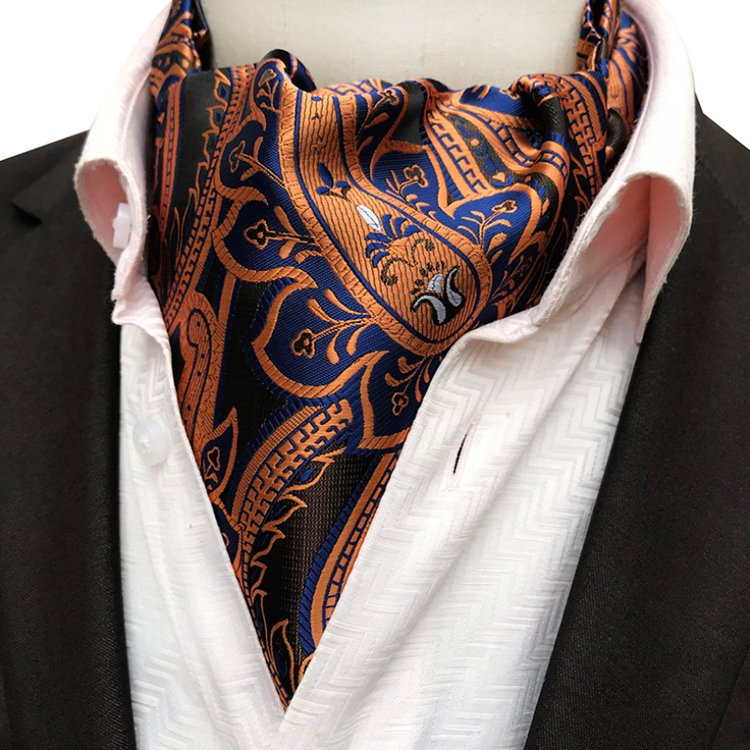 Casual Paisley Cravate Homme Jacquard Woven Folard Mens Ascot Classic Polyester Ties For Men Italian