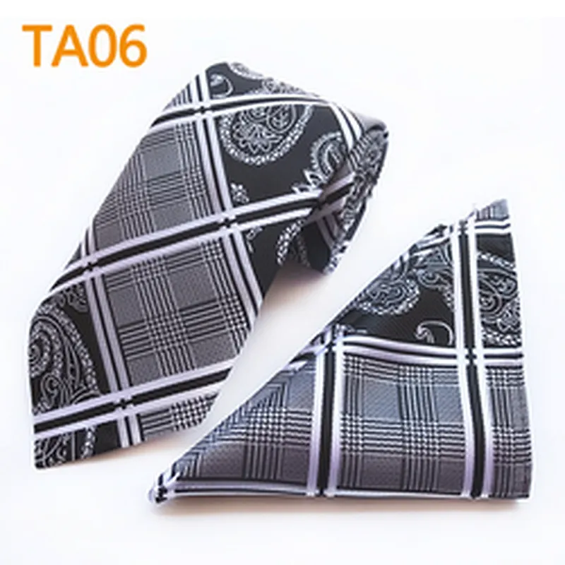 Fashion Mens Polyester Tie and Pocket Square Set