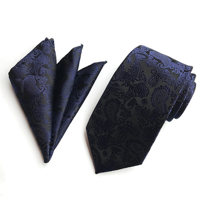 Custom Men Ties and Hanky Set Casual Paisley Neckties with Pocket Square Wholesale Ensemble Cravate Mouchoirs