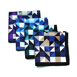 wholesale high quality men polyester printing pocket squares