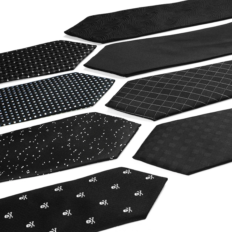 China Manufacturer High Quality Wholesale Custom Logo Black Silk Ties For Men