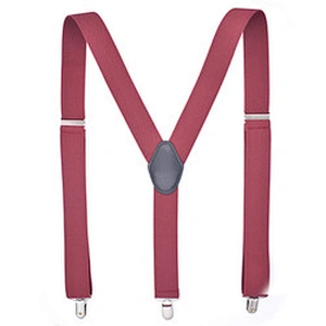 Wholesale Cheap Adult 3 clip strap Y-type plain color men's and women's universal suspender strap clip