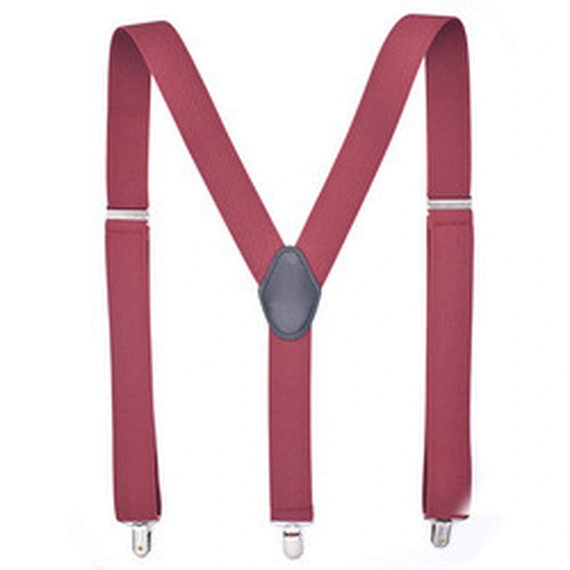 Wholesale Cheap Adult 3 clip strap Y-type plain color men's and women's universal suspender strap clip