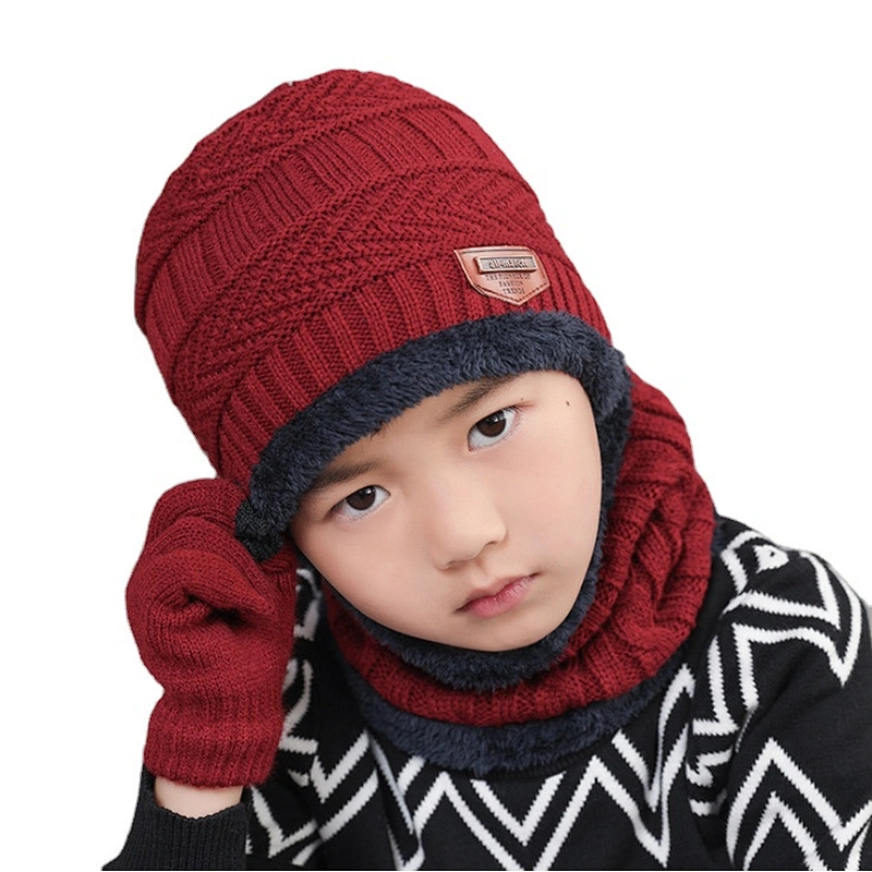 High quality children winter hats Cute Winter boy Caps knitted Boy Warm Pompom Beanies children beanie hats