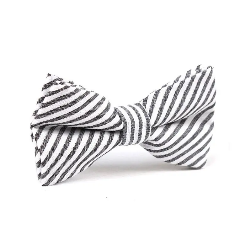 Self Tie Bow Tie for School Traditional Women Stripe Custom Designs Silk Embroidered Colorful Dobby