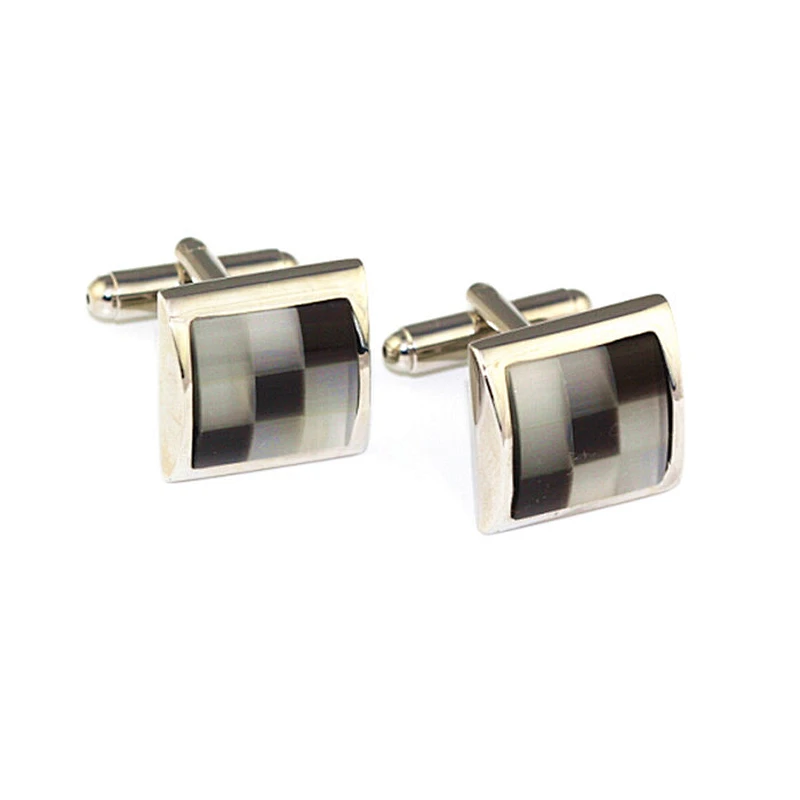 Custom wedding jewelry white and black cufflinks for wholesale