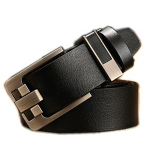 Custom logo men's pin buckle belt casual real Leather belt for men