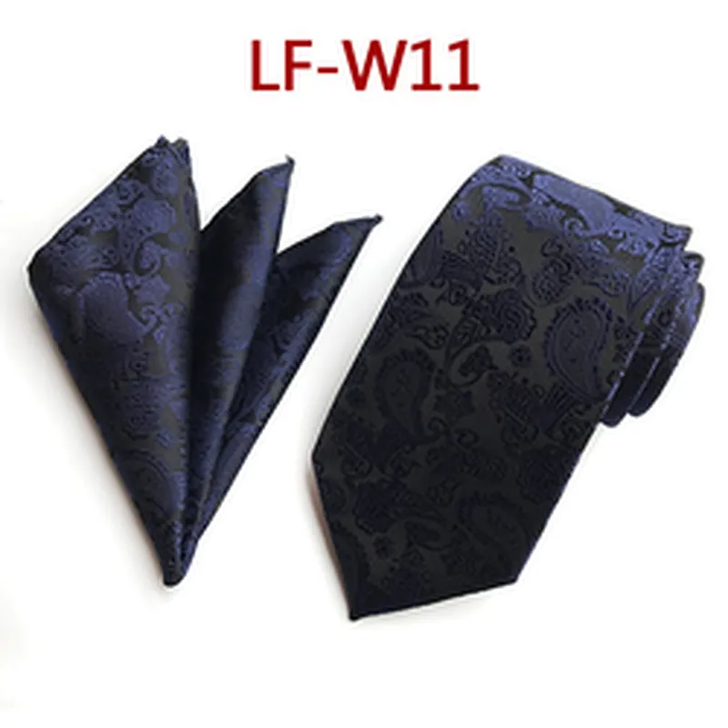 Wholesale Men Ties and Hanky Set Fashion Paisley Neckties with Pocket Square Custom Ensemble Cravate Mouchoirs