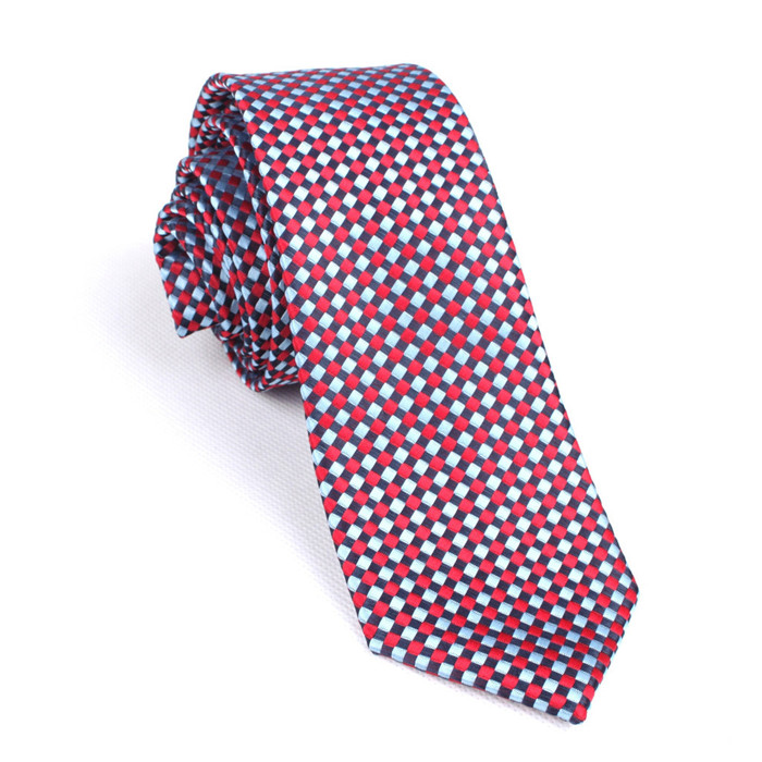 fashionable newest high quality classical red grid silk tie