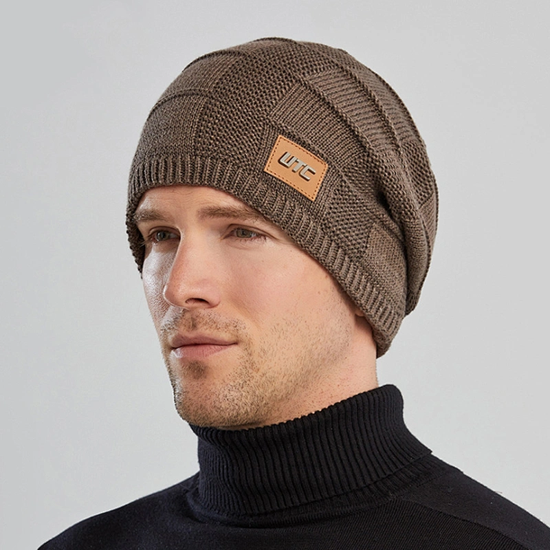 High Quality Winter Plain Dyed Custom Knitted Hat 100% Acrylic Warm Knitted Beanie Custom Logo