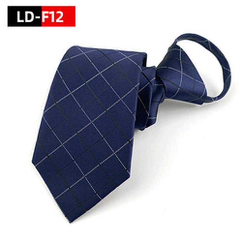 Custom Boys Zipper Ties Novel Polyester Jacquard Woven Zipper Tie Fashionable Lattice Zipper Ties For Men