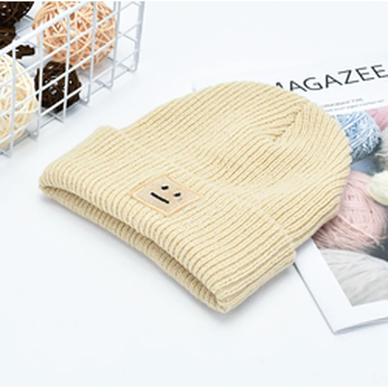 Winter Custom Logo Fashion Fitted Knitting Embroidery Hat for Kids Children Beanie Hat for Girls