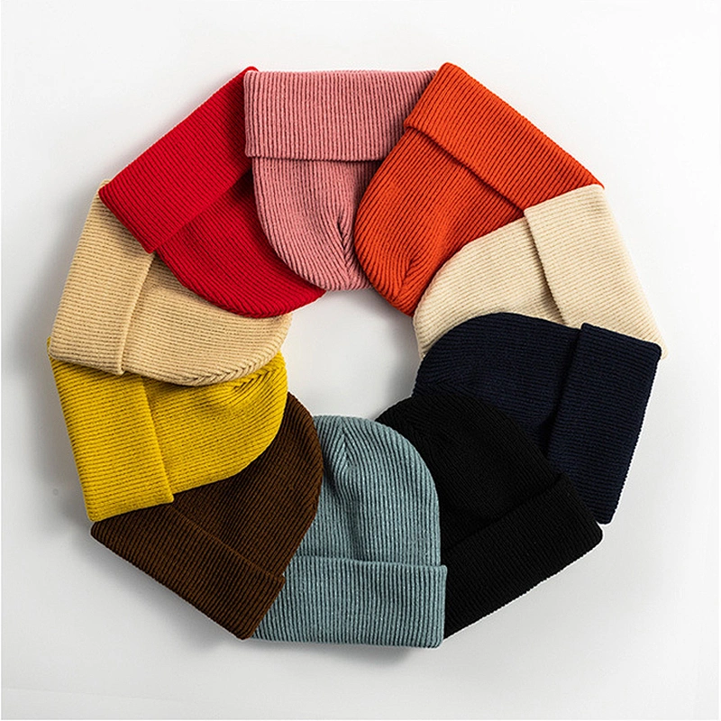 Woman Cheap Fashion Beanie Winter Hats Knitted Cap Winter Plain Women'S Knitted Beanie Hats