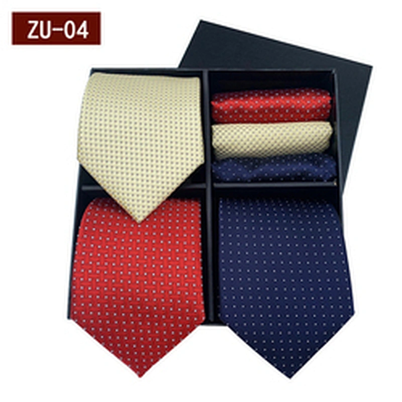 Fashion Luxury Gravata Masculina High Quality Men Ties Custom Mens Ties Silk Box Set Jacquard Necktie Set Gift Box With Logo