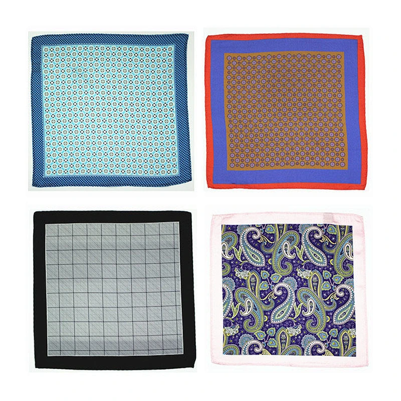 100% silk custom pocket square, silk pocket square