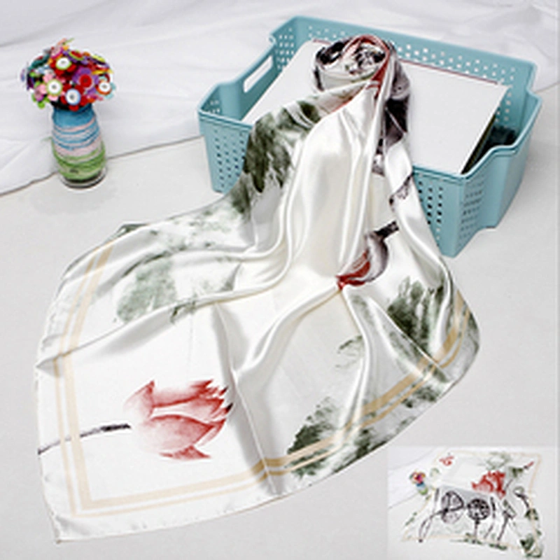 Supplier Tudung Bawal Printed Stylish Scarf For Women Silk Custom Under Hijab Headscarf