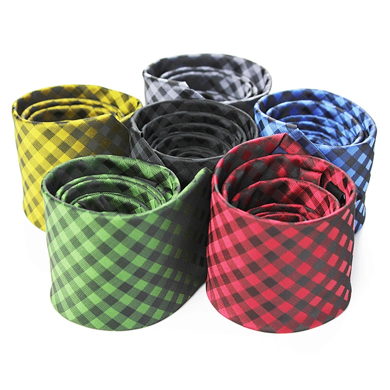 Grid Tie Custom Necktie Manufacturer Plaid Sublimation Neckties Check Men Necktie Cravate Pour Homme