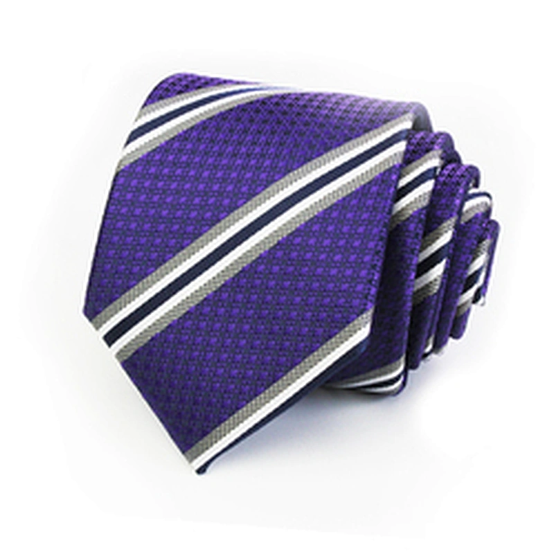 Luxury Necktie Mens Stripe Cravate Pour Homme Polyester Woven Neck Ties For Men Italian