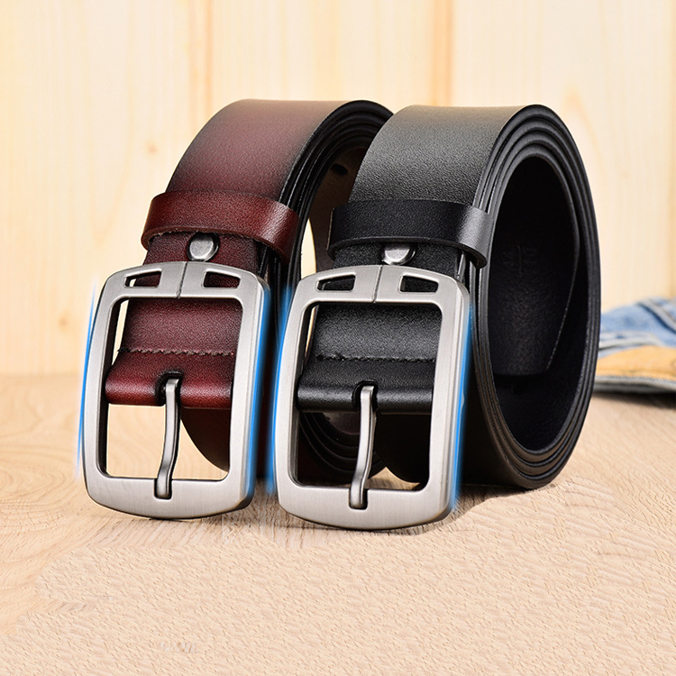 Wholesale Fashion Casual Adjustable Alloy Buckle Genuine Leather Belt for Men