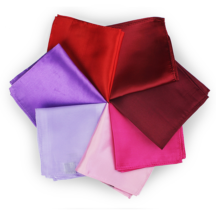 Mouchoir Solid Color Scarfs Polyester Plain Square Scarf Foulard Carre Satin Pocket Square For Men
