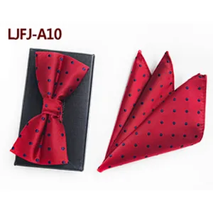 Custom Pocket Squares for Men Classic Mens Bow Ties and Hanky Sets Stripe Men Bow Tie Sets Handkerchief Set