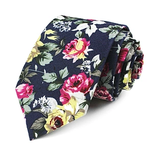 Custom Cotton Necktie Leisure Floral Tie Cotton Ties Printed Neck Ties For Men