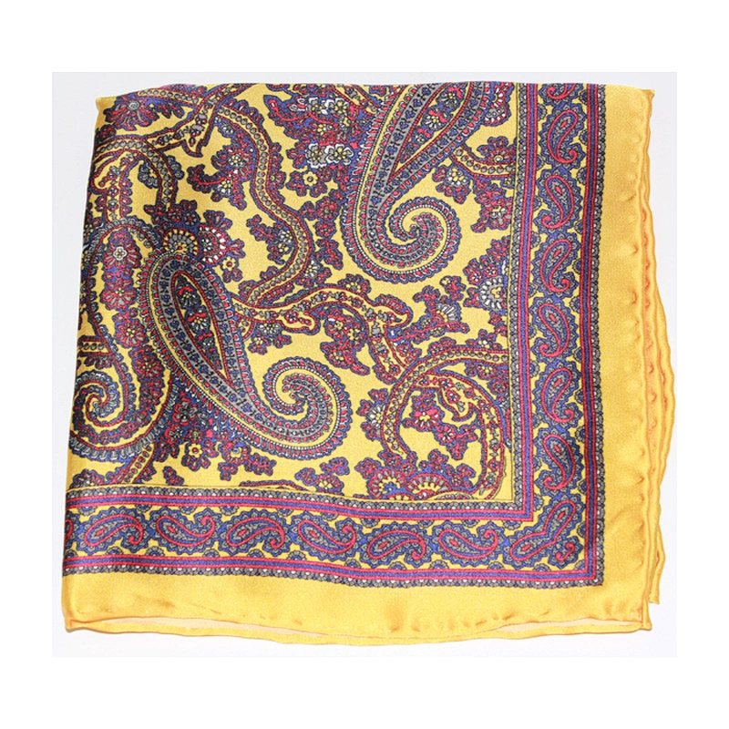 fashion hand made stylish handkerchief HAND ROLLED floral pocket square satin fabric DPS4938A