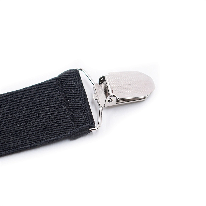 Wholesale 35mm width solid color Adjustable 4 Clip X-Back Heavy Duty Clip Mens Suspenders Elastic Pants Braces