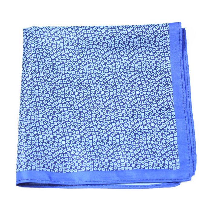 products silk pocket square flower hanky light blue hand embroidery DPS5414B