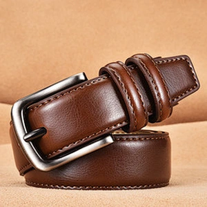 Wholesale Fashion mens Casual Adjustable Alloy Buckle Leather Belts 100% Genuine Leather Belt
