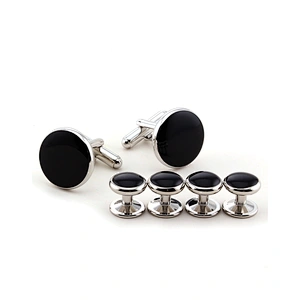 Sublimation Mens Cufflinks Custom Logo Luxury Golden Bouton Manchette Cufflinks Studs Set With Gift Box