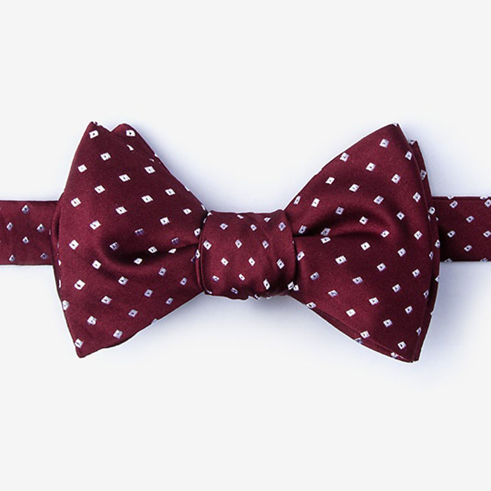Bow Tie Burgundy Wedding Brand Polyester for Men Custom Designs Colorful Dobby Gift Box Set