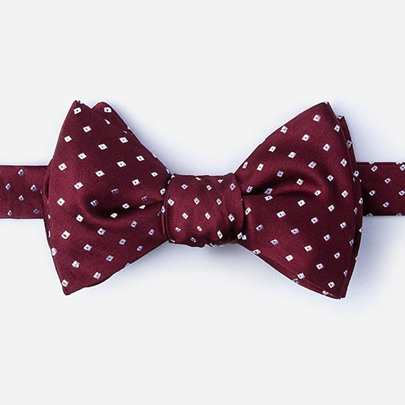 Bow Tie Burgundy Wedding Brand Polyester for Men Custom Designs Colorful Dobby Gift Box Set
