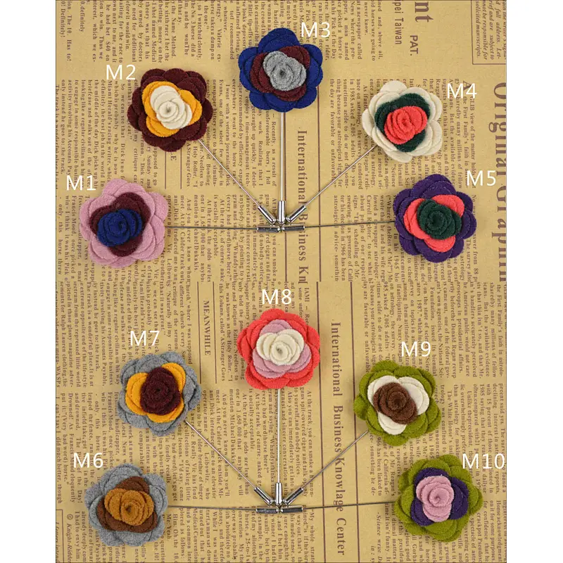 Custom Flower Lapel Pins Mens Suit Designer Channel Pins Brooches Men Popular Wedding Corsage Bracelet