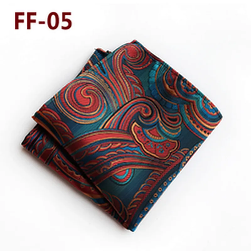 Paisley Handkerchief Custom Print Jacquard Woven Pocket Squares For Men Soft Hankerchief For Men