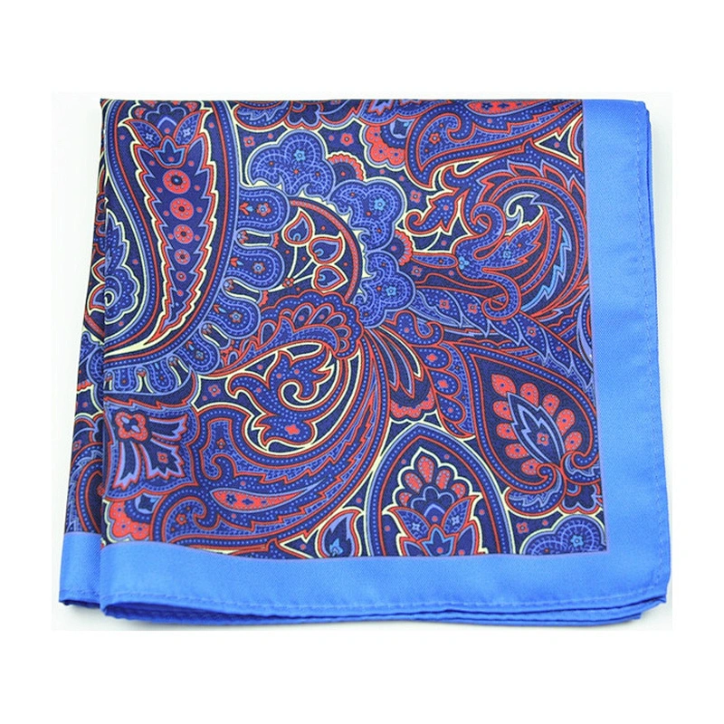 Colors Paisley Pocketsquare Brand Pocket Squares Fashion Paisley Colors Digital Printing Handkerchief for Suit Pocket 100% Silk