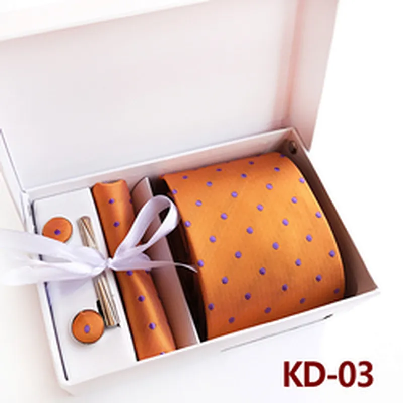 Classic Dot Neckties with Pocket Squares Custom Men Ties and Hanky Set Tie Clip Pocket Square and Cufflink Set Gift Box