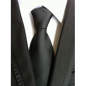 Wholesale Business Silk Ties Formal Stripe Silk Neckties Men Polyester Jacquard Woven Cravate Homme