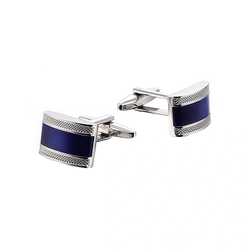 New round black concave cufflinks