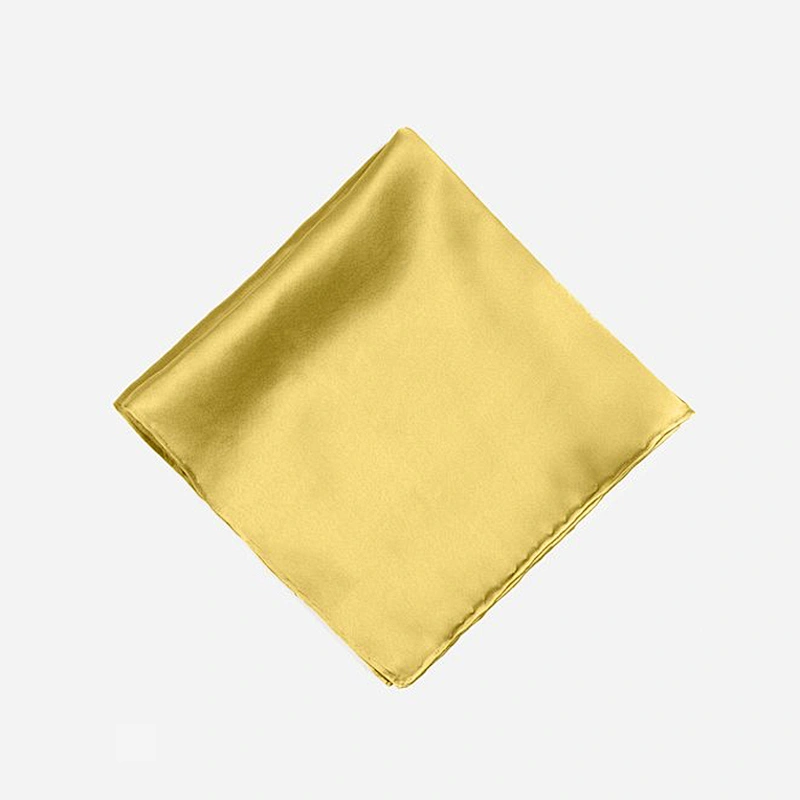 plain color gold satin handkerchief silk pocket squares wholesale men handkerchief SPS005