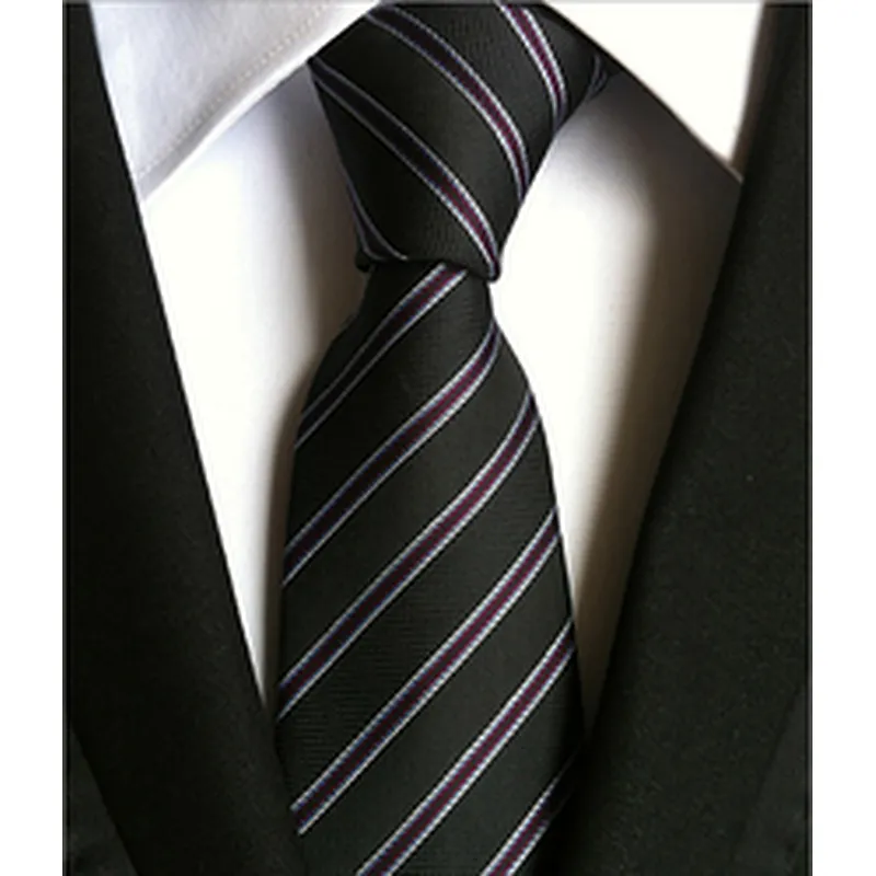 Wholesale Gravata Masculina Luxury Jacquard Woven Mens Neck Tie Set Stripe Ties For Men Italian