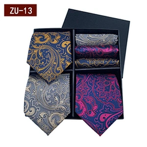 Fashion Gravata Masculina Luxury Jacquard Mens Ties Silk Box Set Custom Necktie Set Gift Box With Logo